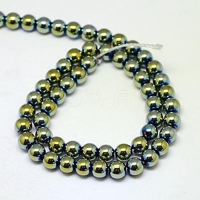 Electroplate Non-magnetic Synthetic Hematite Beads Strands G-J169A-4mm-06-1