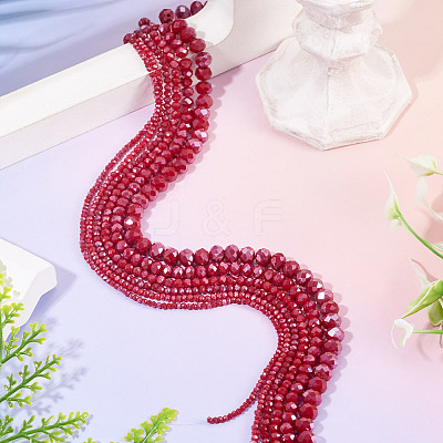 6 Strands 6 Styles Electroplate Glass Beads Strands EGLA-TADJ0001-02A-1