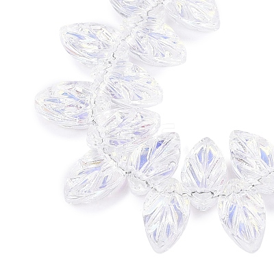 Electroplate Transparent Glass Beads Strands EGLA-N056-03A-01-1