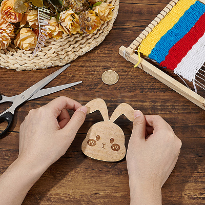 Wooden Rabbit Knitting Tools WOOD-WH0050-029-1