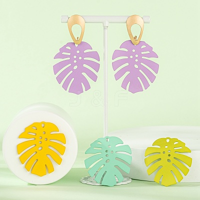 20Pcs 5 Colors Spray Painted Iron Pendants IFIN-LS0001-01-1