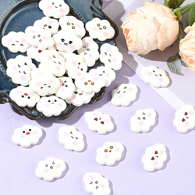 40Pcs 8 Styles Funny Opaque Resin Cabochons RESI-SC0036-69-1