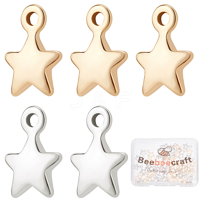 60Pcs 2 Colors Brass Charms KK-BBC0002-52-1