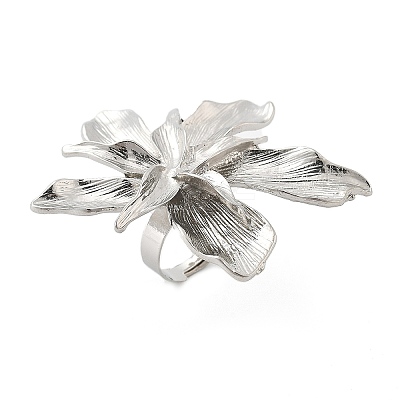 Flower Alloy Adjustable Rings for Women LS-RJEW-B108-01P-1