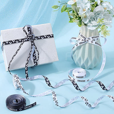 4 Rolls 4 Styles Polyester Sport Ball Printed Grosgrain Ribbon OCOR-GF0004-31B-1