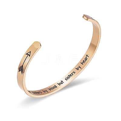 304 Stainless Steel Cuff Bangle for Women CR8784-2-1