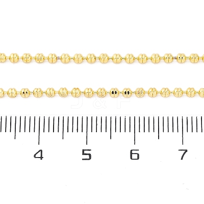 Brass Rondelle Link Chain Necklaces for Women X-NJEW-K282-04G-1