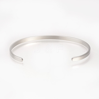 Tarnish Resistant 201 Stainless Steel Cuff Bangles BJEW-Q685-08-1