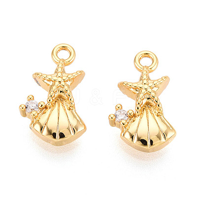 Brass Micro Pave Cubic Zirconia Charms KK-N263-102G-1