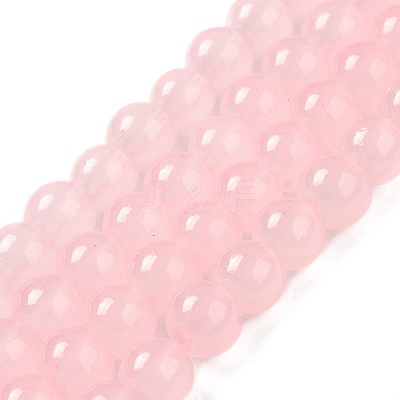 Baking Paint Imitation Jade Glass Round Bead Strands X1-DGLA-Q021-8mm-45-1