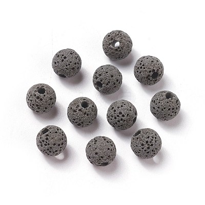 Unwaxed Natural Lava Rock Beads G-F325-8mm-A09-1