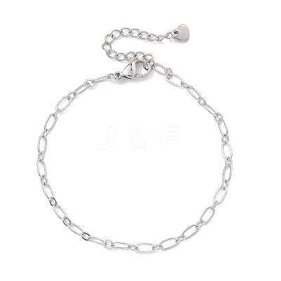Brass Oval Link Chains Bracelets for Women BJEW-JB13035-1