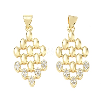 Brass Micro Pave Clear Cubic Zirconia Pendants CU-CBA83A6-02G-1