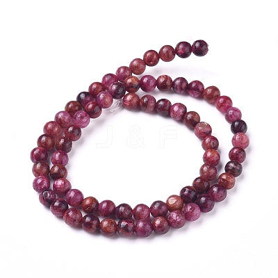 Natural Thulite Beads Strands G-D0006-C16-6mm-1