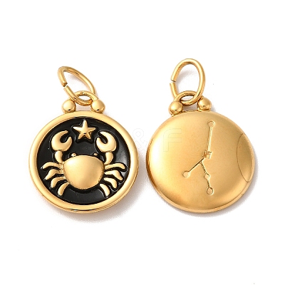 Ion Plating(IP) 304 Stainless Steel Enamel Pendants STAS-A080-43G-09-1