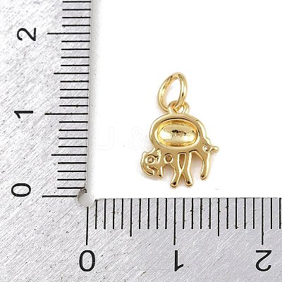 Brass Micro Pave Cubic Zirconia Pendants KK-A269-04D-G-1