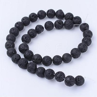 Natural Lava Rock Beads Strands G-Q462-6mm-24-1
