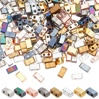 240Pcs 8 Colors Electroplate Glass Seed Beads SEED-AR0001-24-1
