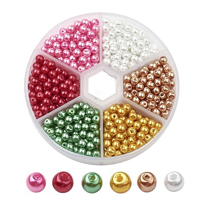 Glass Pearl Bead Sets HY-JP0003-01-1