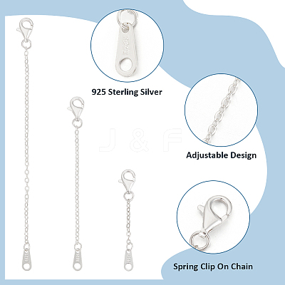 925 Sterling Silver Chain Extender Sets STER-BC0002-58-1
