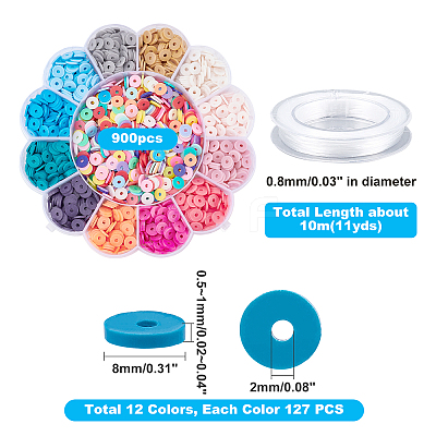 DIY Heishi Bead Stretch Bracelets Making Kits DIY-PH0004-19B-1