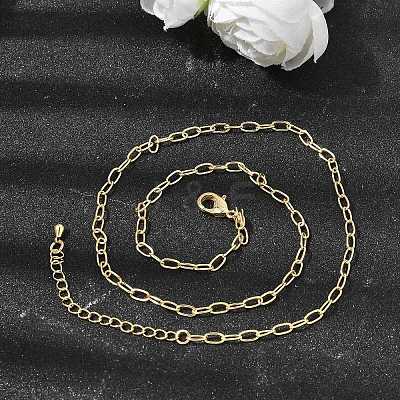 3MM Brass Cable Chain Necklaces for Women NJEW-F366-01A-1