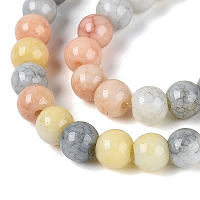 Ombre Effect Opaque Crackle Glass Beads Strands GLAA-Q106-01A-A11-1