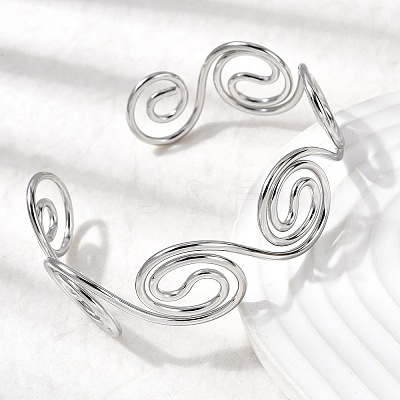 304 Stainless Steel Cuff Bangles for Women BJEW-Z150-01P-01-1