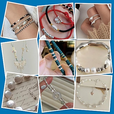 63Pcs 11 Styles 925 Sterling Silver Beads STER-PH0003-28-1