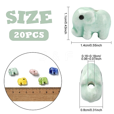 20Pcs Handmade Porcelain Ceramic Beads PORC-YW0001-81-1