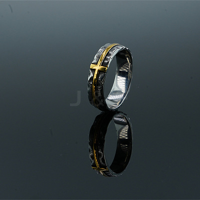 Retro 304 Stainless Steel Cross Finger Rings WG707A1-02-1