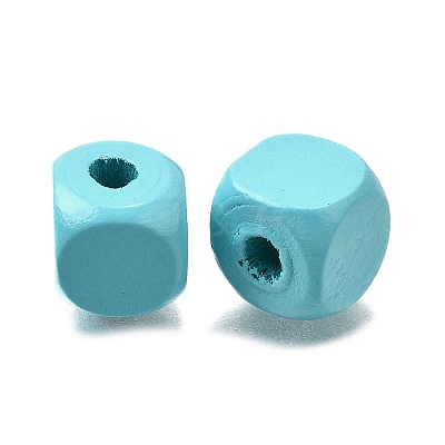 Spray Painted Wooden Beads WOOD-P021-01C-26-1