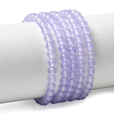 Natural & Dyed Malaysia Jade Bead Strands G-A146-4mm-A18-1