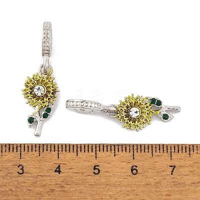 Rack Plating Alloy Crystal Rhinestone European Dangle Charms FIND-C055-04P-1