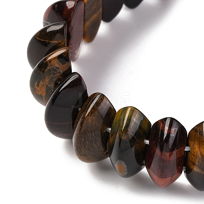 Bicone Natural Yellow Blue Tiger Eye Beads Stretch Bracelets for Women Men BJEW-C097-05P-1