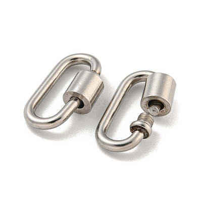 Non-Tarnish 304 Stainless Steel Screw Carabiner Lock Charms STAS-C092-01C-P-1