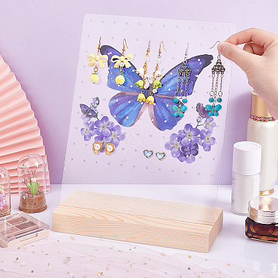 Transparent Acrylic Earring Displays NDIS-WH0015-01D-1