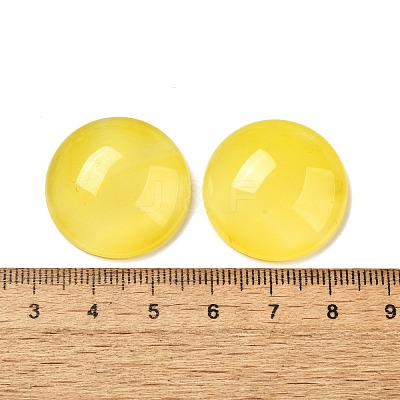 Natural Yellow Agate Cabochons G-E492-A-14-1