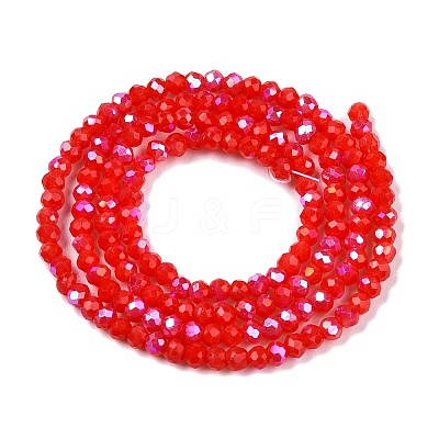 Electroplate Opaque Solid Color Glass Beads Strands EGLA-A044-P1mm-L22-1