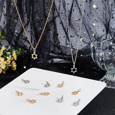 12Pcs 2 Colors Brass Micro Pave Clear Cubic Zirconia Charms KK-UN0004-16-1