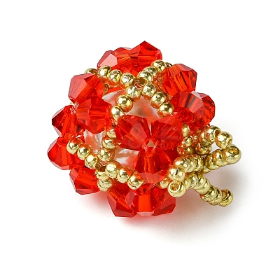 Christmas Seed Beads Beaded Charms PALLOY-MZ00299-01-1