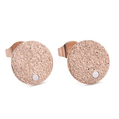 Ion Plating(IP) 304 Stainless Steel Stud Earring Findings X-STAS-Z021-B-01RG-1
