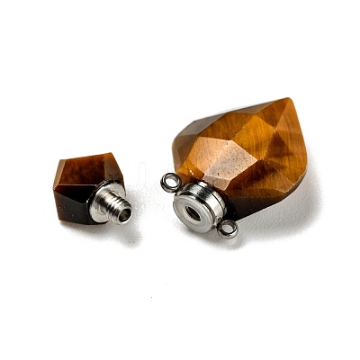 Natural Tiger Eye Perfume Bottle Pendants G-D058-11P-05-1