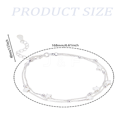 1Pc Brass Box Chain Double Layer Bracelets BJEW-LP0004-39-1