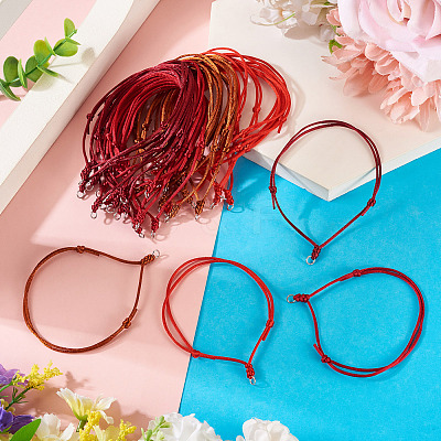 40Pcs 4 Colors Adjustable Nylon Cord Bracelets Making BJEW-TA00672-1