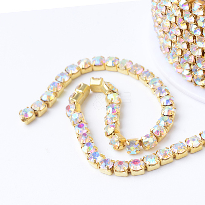 Brass Rhinestone Strass Chains CHC-T001-SS12-02C-1