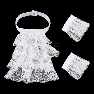 Polyester Detachable Flower Lace Collar Sets for Women DIY-WH0816-187A-1