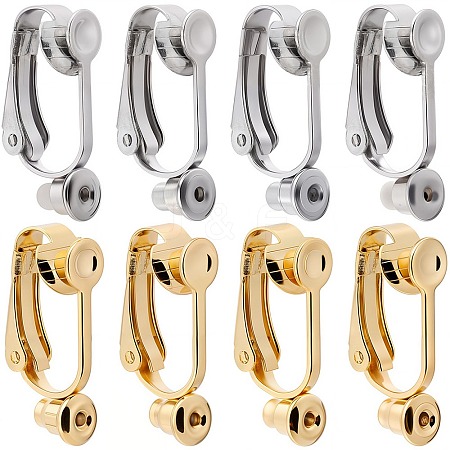 20Pcs 2 Styles 304 Stainless Steel Clip-on Earring Converters Findings STAS-SC0006-83-1