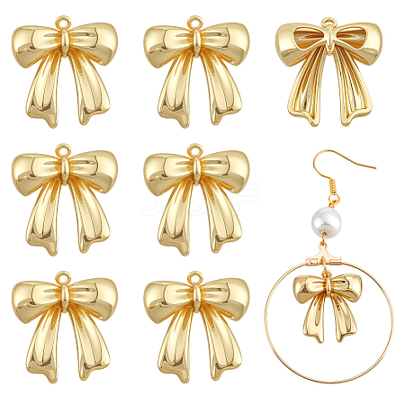 6Pcs Rack Plating Brass Pendants KK-BC0014-98G-1