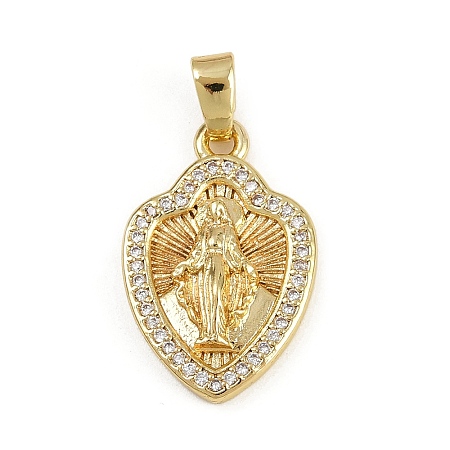 Brass Micro Pave Cubic Zirconia Pendants KK-D409-49G-04-1